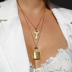 Authentic Louis Vuitton lock and key necklace